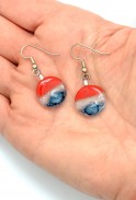 Round Glass USA Earrings